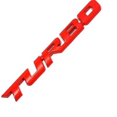 $11.45 • Buy 1Pcs 3D TURBO Logo Car Sticker Metal Emblem Badge Decal Auto Accessories Red