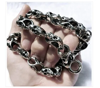 Vintage 32  Skull Strong Leash Biker Trucker Key Chains Heavy Jean Wallet Chain • $11.69