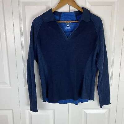 Mountain Hardwear L Sarafin Sweater Pullover Wool Collared V-Neck Thermal Work • $29.99