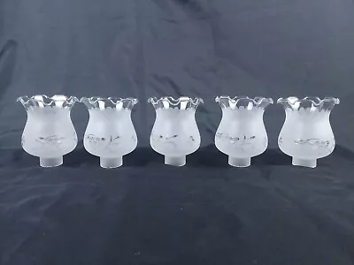 VTG Set Frosted Glass 5  GRAPE Slip Shades 1-5/8  Fitter Chandelier Ceiling Lamp • $48