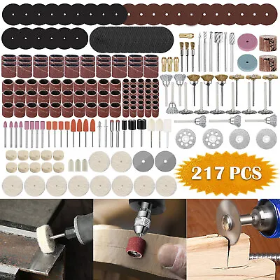 217x Rotary Tool Accessories Kit Sanding Polishing Grinding Cutting For Dremel • $17.98