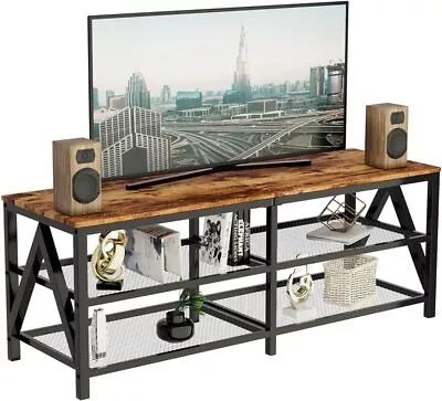 TV Stand For 60 65 In TV 55 Entertainment Center 3-Tier TV Console Cabinet Black • $124.49