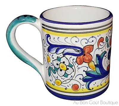 Deruta Italy Ricco Blue Authentic Ceramic Mug 10 Oz  Hand Painted New • $60