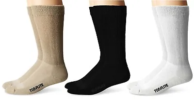 Top Flite Mens Diabetic Non-Binding Crew Comfort Moisture Wicking Socks 2 Pair • $10.99