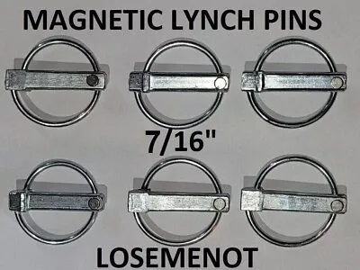 Magnetic 7/16  Lynch Pins Farm Garden Landscape Tractor Trailer 3 Point Hitch X6 • $19.95