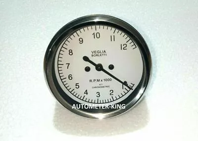 Veglia Borletti Tachometer WHITE FACE DUCATI 12000 Rpm 4:1 Replica • $24.64