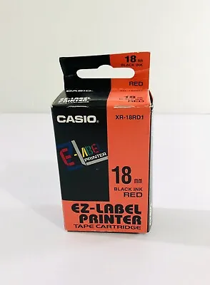 £9.50 • Buy Casio XR-18RD1 - 18 Mm Black On Red Tape, EZ - Label Printer