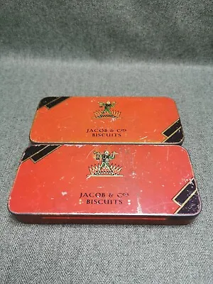 Vintage Jacob & Co's Biscuits Free Sample Tin Advertising 2x✨⭐✨ • £22.99