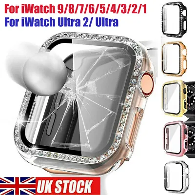 For Apple Watch Ultra 2 Series 9 8 7 6 5 SE Diamond Bling Protective Cover Case • £3.99