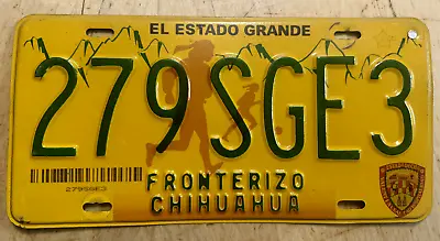 Chihuahua Fronterizo Running Indian  Mexico Mexican License Plate   279 Sge 3   • $26.99