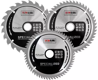 Saxton 165mm Pack C TCT Cordless Circular Saw Blades For Dewalt Makita Bosch • £29.99