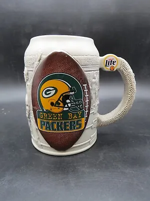 Green Bay Packers Miller Lite Beer Stein  Gray With Football Logo 2nd In Series • $4.99