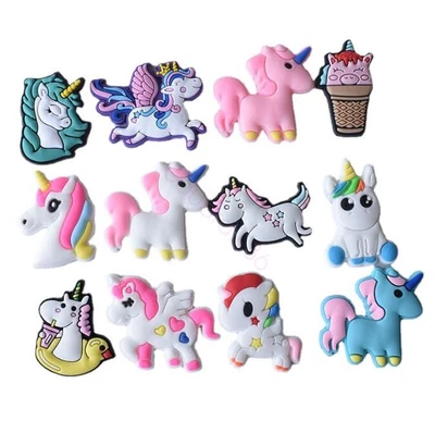 $14.78 • Buy 20-50x Unicorn PVC Charms Shoes Decor Fit Croc Jibz Wristbands Slipper Backpack
