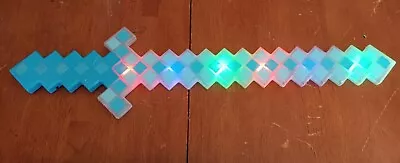 Minecraft Blue Diamond Enchanted Light Up Plastic 24  Inch Toy Sword  • $10.39