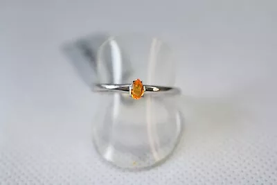 Sterling Silver 925  Ring Size R 1/2 (ZA64) Gemporia Mexican Fire Opal • £34