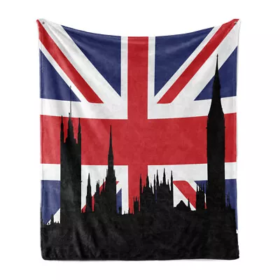 Union Jack Soft Flannel Fleece Throw Blanket Historic Urban UK • £30.99