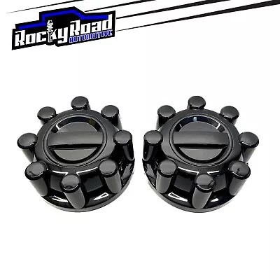 2 Rear Gloss Black Center Wheel Hub Caps For 2017-23 Ford F-250 F-350 Super Duty • $79.99