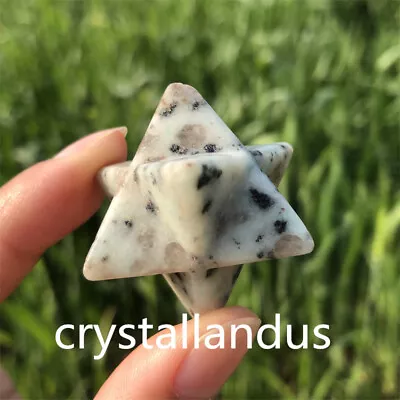 £9.49 • Buy 1pc Natural Carved Tian Shan Blue Merkaba Star Quartz Crystal Pendant Reiki Gift
