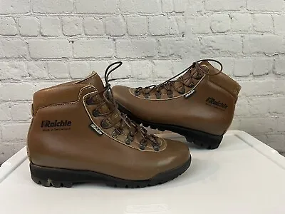 Mens Raichle 4749 Switzerland Brown Leather  Vibram Mountaineering Boots 9 / 42 • $69.99