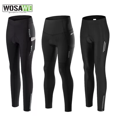 WOSAWE Womens Cycling Tights Bike Gel Padded Pants Breathable Sports Legging • $51.68