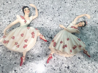 $84.99 • Buy Set 2 Vintage Ceramic Arts Studio Attitude & Arabesque Ballet Dancers Wall Hang