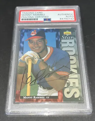 MANNY RAMIREZ Signed 1994 Upper Deck Baseball Card Indians Rookie PSA/DNA AUTO • $219.99