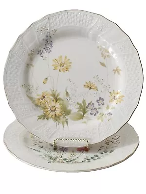 2 Mikasa Dinner Plates Fine Ivory  1 Margaux  & 1 Spring Meadow 10   • $25