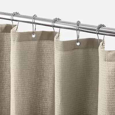 MDesign Cotton Waffle Weave Fabric Shower Curtain • $14.99