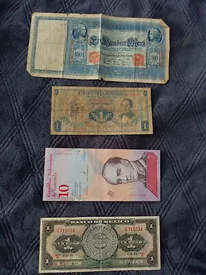 Mixed Foreign World Currency Paper Money Lot Of 4 Banknotes. See Photos. • $0.99