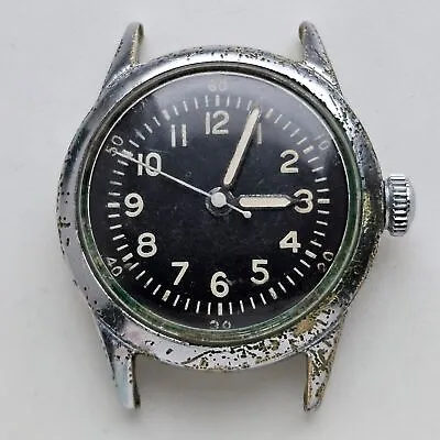 Waltham Military Gent Watch Usa Premier 6/0 42 Black Dial 1940`s Vintage • £277.27