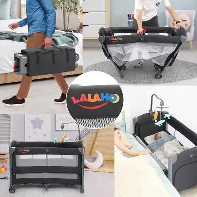 3 In 1 Baby Bassinet Bedside Crib Pack And Play With Mattress Playpen Travel Bed • $89.99