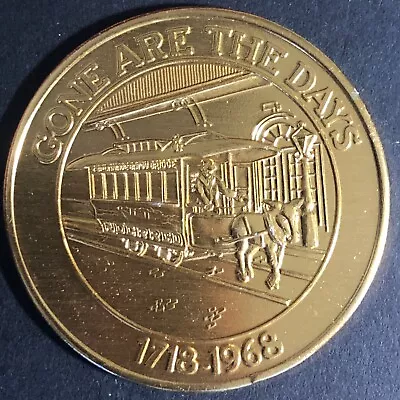  Gone Are The Days 1718-1968  Mardi Gras Alum. Doubloon Pulled Trolley 39mm 4g • $16.97