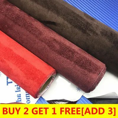 Self Adhesive Faux Suede Fabric Wrap Film Sticker Stretch For Car Interior Decor • £8.99