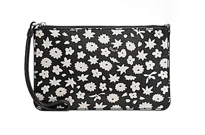 NWT Coach Small Wristlet Graphic Floral Coated Canvas Leather Red 54461 Wallet • $29.99