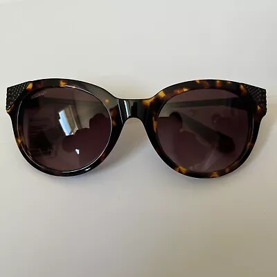 Balmain BL2082B 01 Round Snakeskin Tortoise Burgundy Lens Women Sunglasses • $66.95