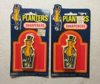 Two (2) Planters Mr. Peanut Pencil Sharpener 1983 Hong Kong ~ Mint In Package • $12.49