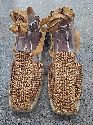 NEW Zara Abierto Pla Z18 Flat Strap Sandals Brown Sz 10 ($69 MSRP) • $19.99