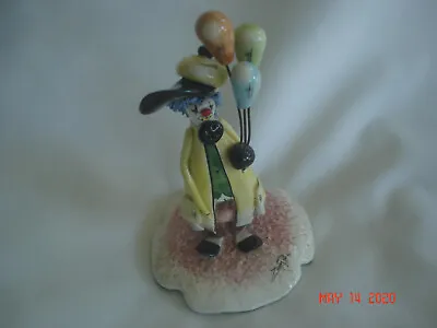 Vtg. Signed ZAMPIVA Italy CLOWN W/ BALLOONS Blue SPAGHETTI HAIR & BIG BRIM HAT • $19.99