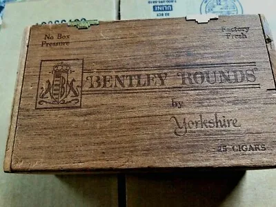  Bentley Rounds Vintage Cigar Box Wooden Hinged EMPTY  By Yorkshire • $14.39