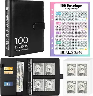 Sooez 100 Envelopes Money Saving Challenge With Reusable One Size Black  • $10.73