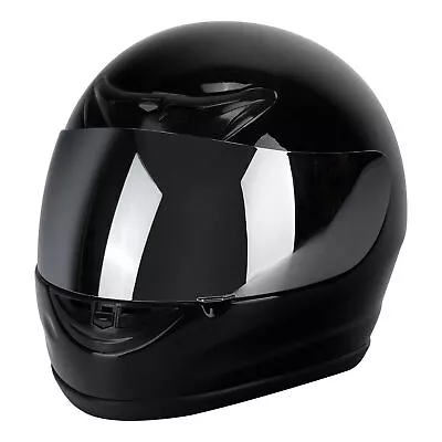 Motorcycle DOT Scooter Street Bike Full Face Helmet Glossy Sliver Visor S M L XL • $39.99