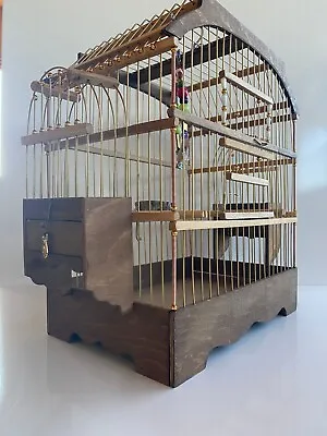 Hand Made Bird Cage Mule Finch Canary Wooden Presents (S) • £90
