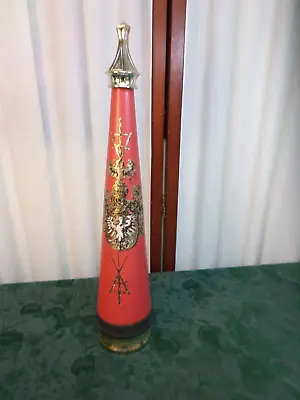 Unique Vintage Tower Shaped Musical Decanter W/Birds/Shield/Swords-Empty • $30
