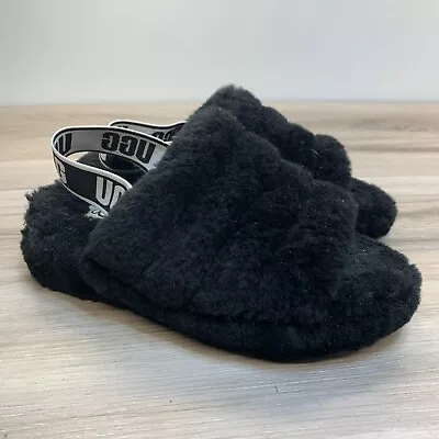 UGG Australia Fluff Yeah Women's Slide Sandal Size US 7 Black • $32.17