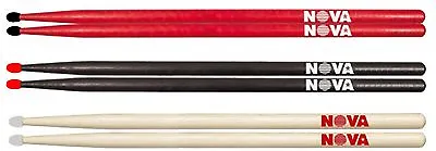 1 Pair Vic Firth NOVA 5A Drumsticks - NYLON TIP Choice Of Red Black Or Natural • $15.24