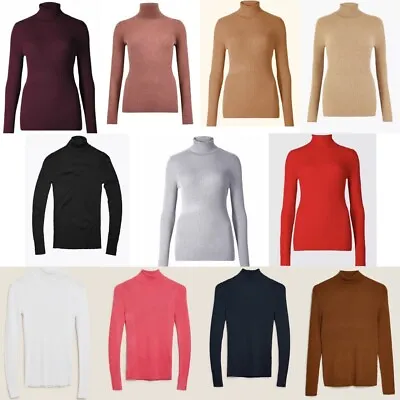 £14.99 • Buy Ladies Ex M&S Ribbed Roll High Neck Turtle Jumper Pullover Body Top Knitted  P1