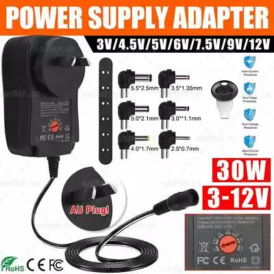 Universal Power Supply Adapter Transformer Charger Converter AC - DC Adjustable • $13.55