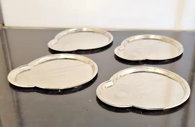 Art Deco Chrome Individual Cocktail Trays By Daystrom Set Of 4 Vintage Barware • $29