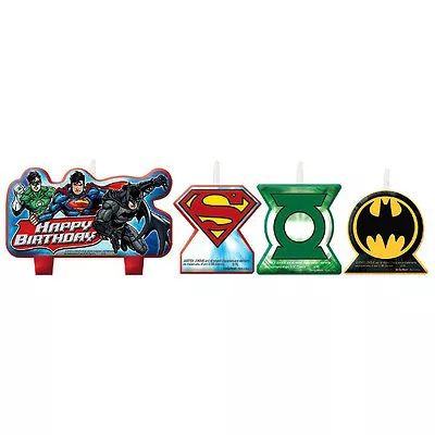 $9.50 • Buy Justice League Party Supplies CANDLE Birthday Set Of 4 Piece Genuine Licensed