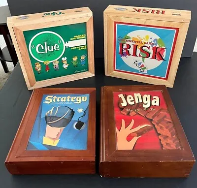 $79.95 • Buy Lot 4 Vintage / Nostalgia Wood Case Games STRATEGO JENGA  CLUE RISK Parker Bros 